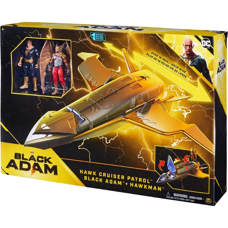 DC Universe - DC Black Adam Movie Hawk Cruiser with 4" figure Black Adam and Hawkman | 4Y+