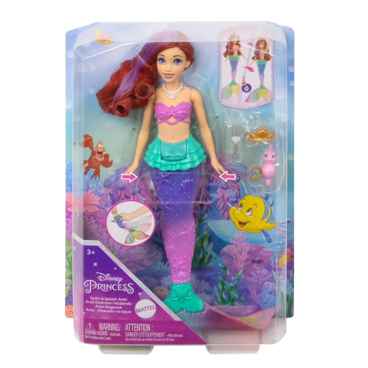 Disney Princess Swim and Splash Ariel doll in packaging