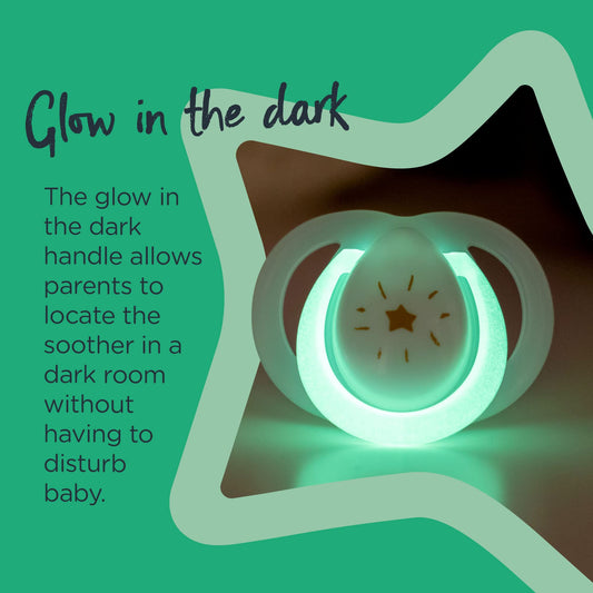 Tommee Tippee Night Time Soother 0-6m Glow in the Dark 2 Soothers Blue — BambiniJO Jordan