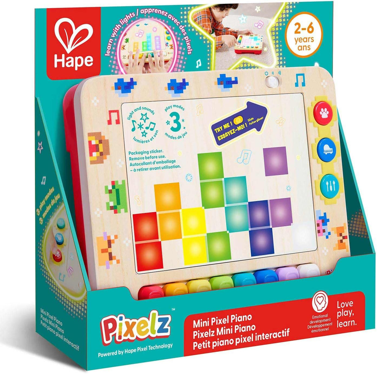Hape Pixelz Mini Pixel Piano retail packaging