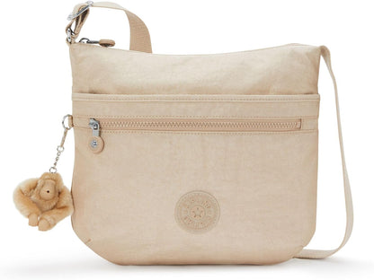 Kipling ARTO Crossbody Bag Sparkled Beige - front view