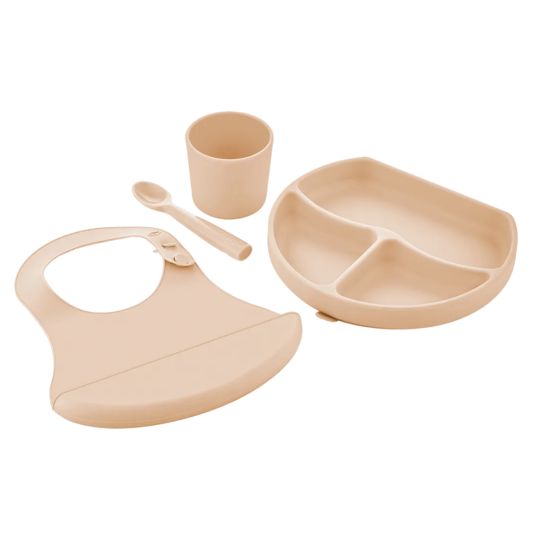 BabyJem Silicone Feeding Set Ecru