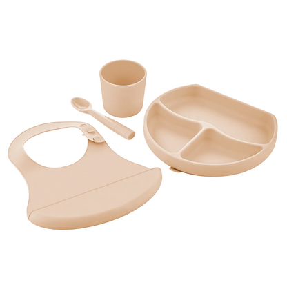 BabyJem Silicone Feeding Set Ecru