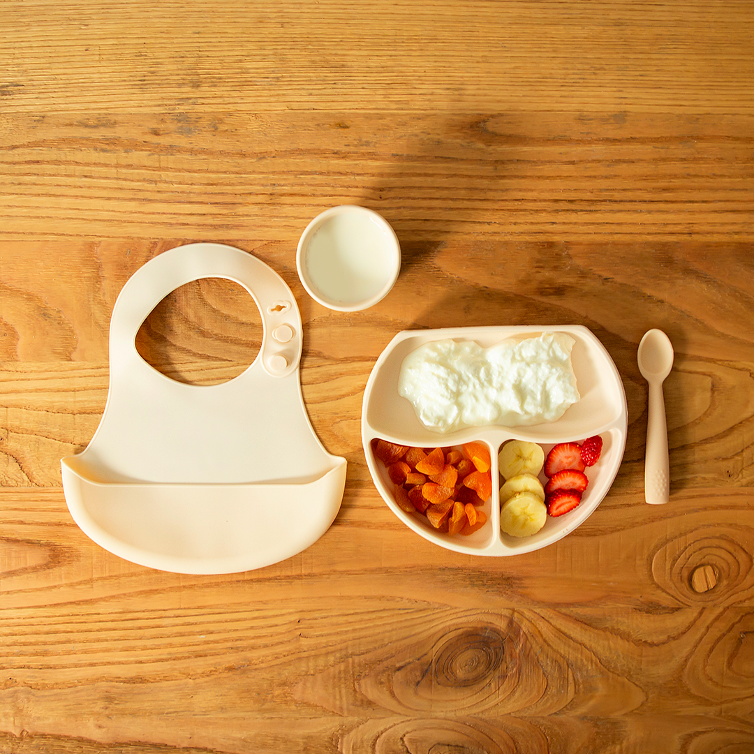BabyJem Silicone Feeding Set Ecru