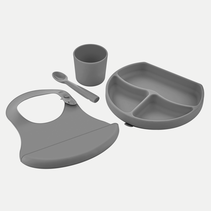 BabyJem Silicone Feeding Set Grey