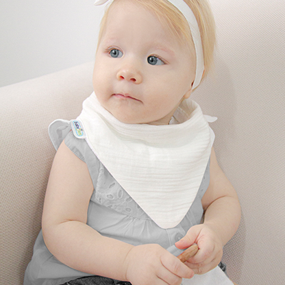 BabyJem Muslin Bib with Silicone Ecru