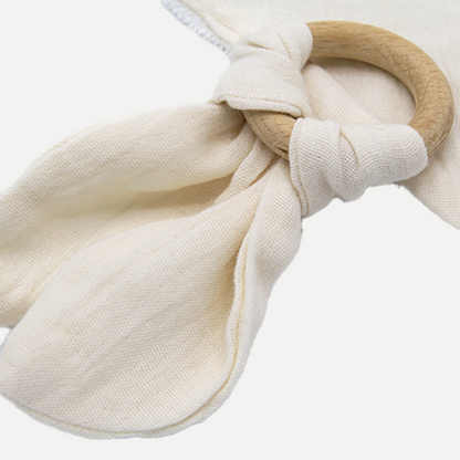 BabyJem Muslin Bib with Silicone Ecru