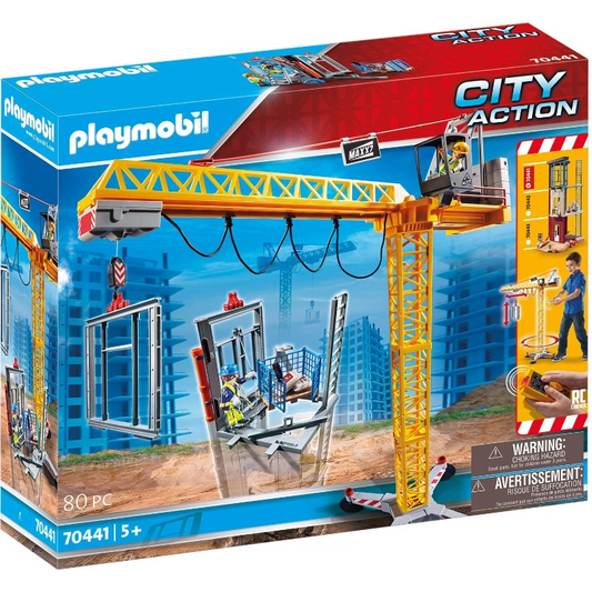 Playmobil - RC Crane with Building Section-80 Pcs | 5Y+