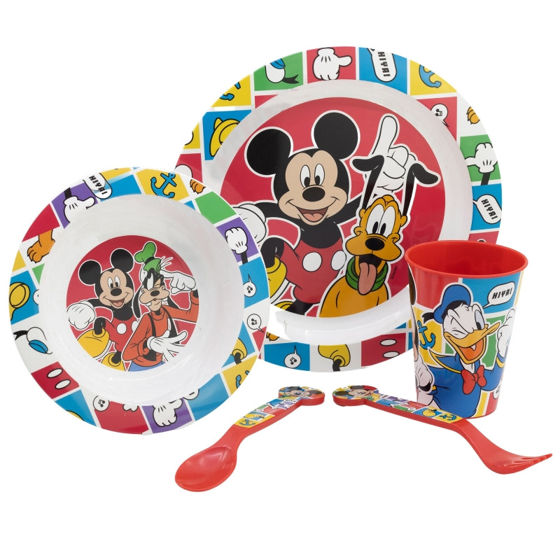 Stor - Micro Dinnerware 5pc Set with Cutlery | MICKEY MOUSE BETTER TOGETHER