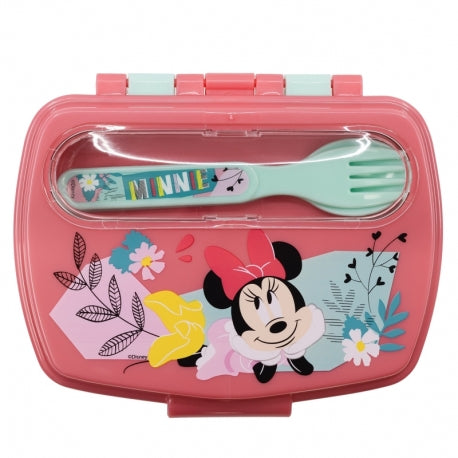 Stor - Funny Sandwich Box with Cutlery | MINNIE MOUSE BEING MORE MINNIE