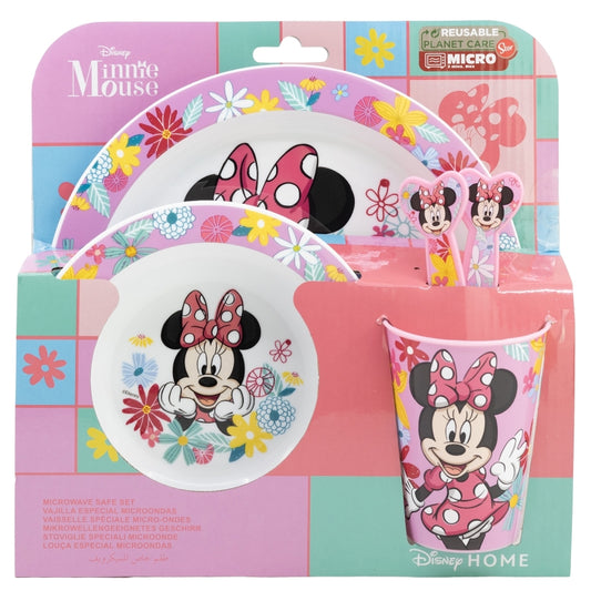 Stor - Micro Dinnerware 5pc Set with Cutlery | MINNIE MOUSE SPRING LOOK