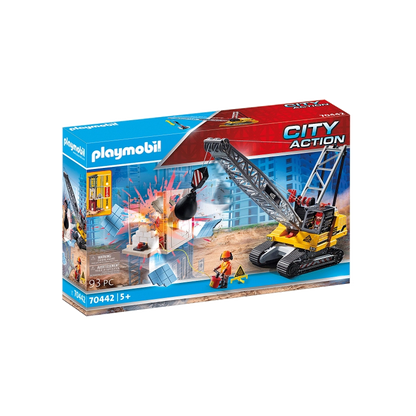 Playmobil - Cable Excavator with Building Section-93 Pcs | 5Y+