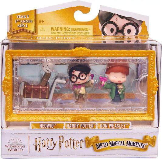 Wizarding World - Micro Magical Moments Hedwig, Harry Potter & Ron Weasley 1.5-Inch Mini Figure 3-Pack