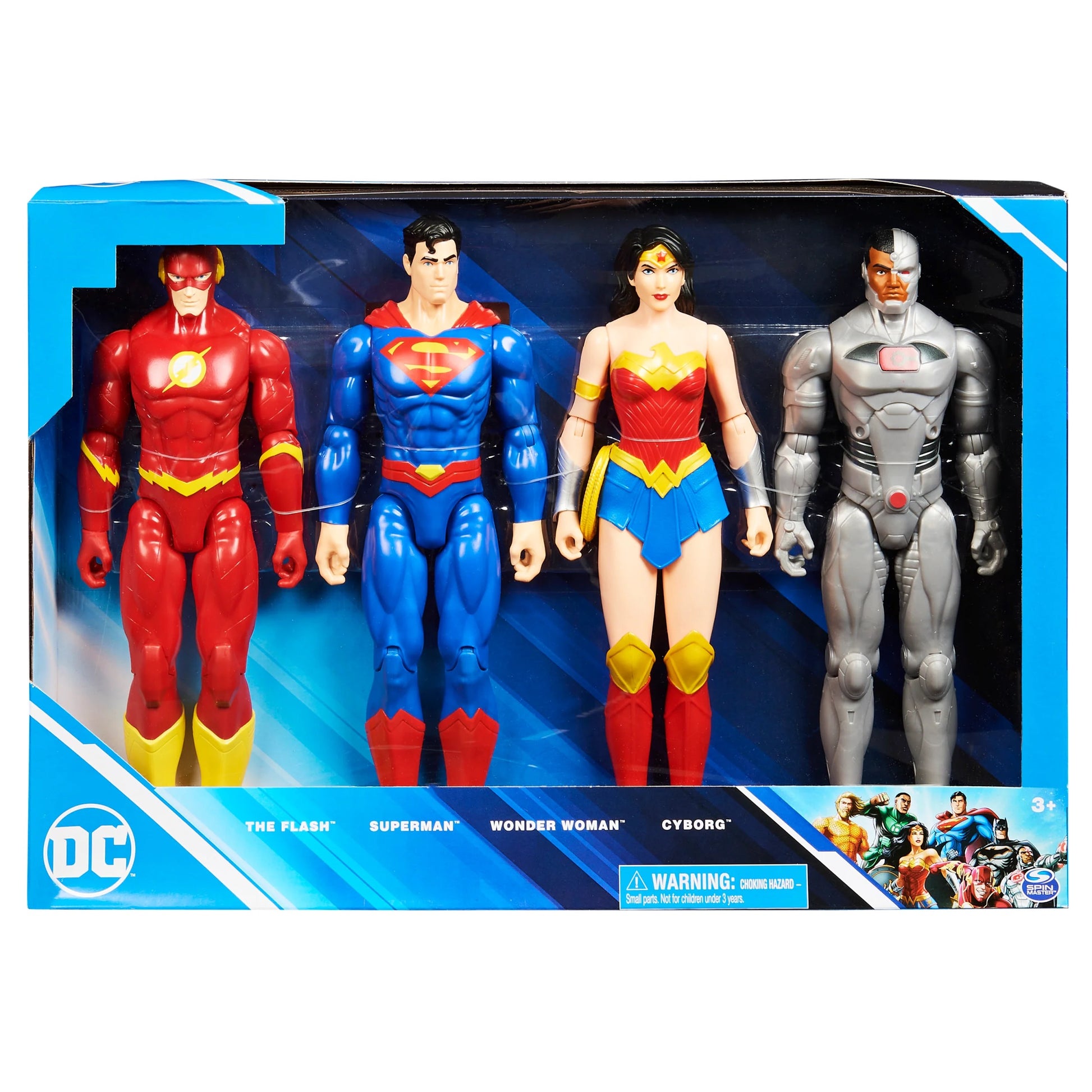 DC Universe - Action Figure 4-Pack Superman, Flash, Wonder Woman, Cybo ...