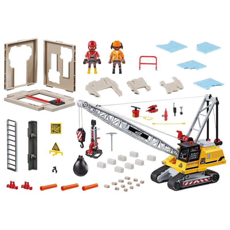 Playmobil - حفارة الكابلات مع قسم البناء - 93 قطعة | 5 سنوات فما فوق Playmobil - حفارة الكابلات مع قسم البناء - 93 قطعة | 5 سنوات فما فوق