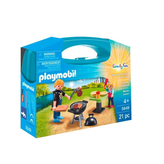 Playmobil - Backyard Barbecue Carry Case Set- 21 Pcs | 4Y+