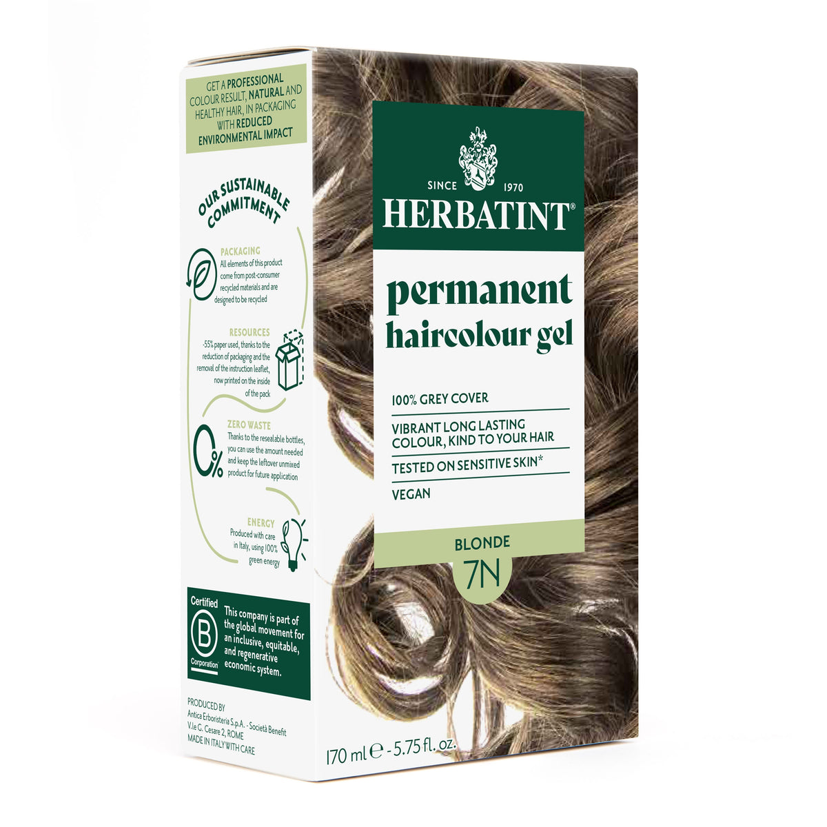 Herbatint 7N Blonde permanent haircolour gel 170ml pack — BambiniJO Jordan