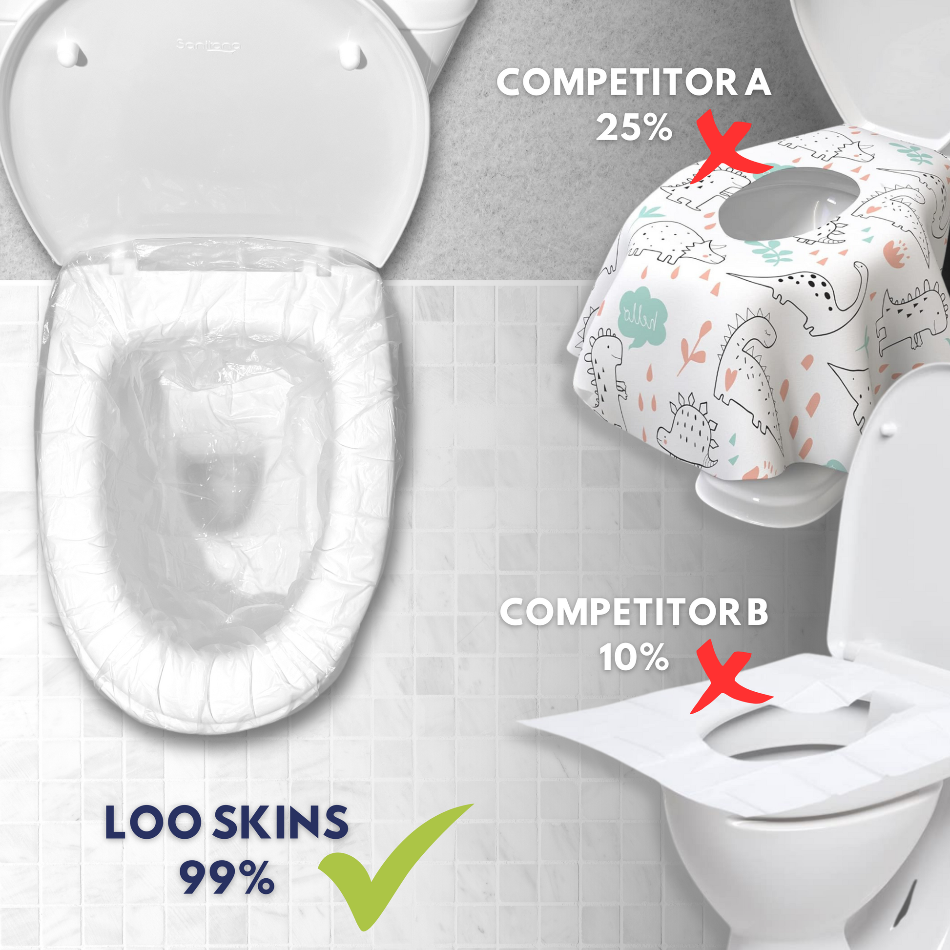 Loo Skins - Seat & Bowl Covers | 5 Pack Loo Skins - Seat & Bowl Covers | 5 Pack