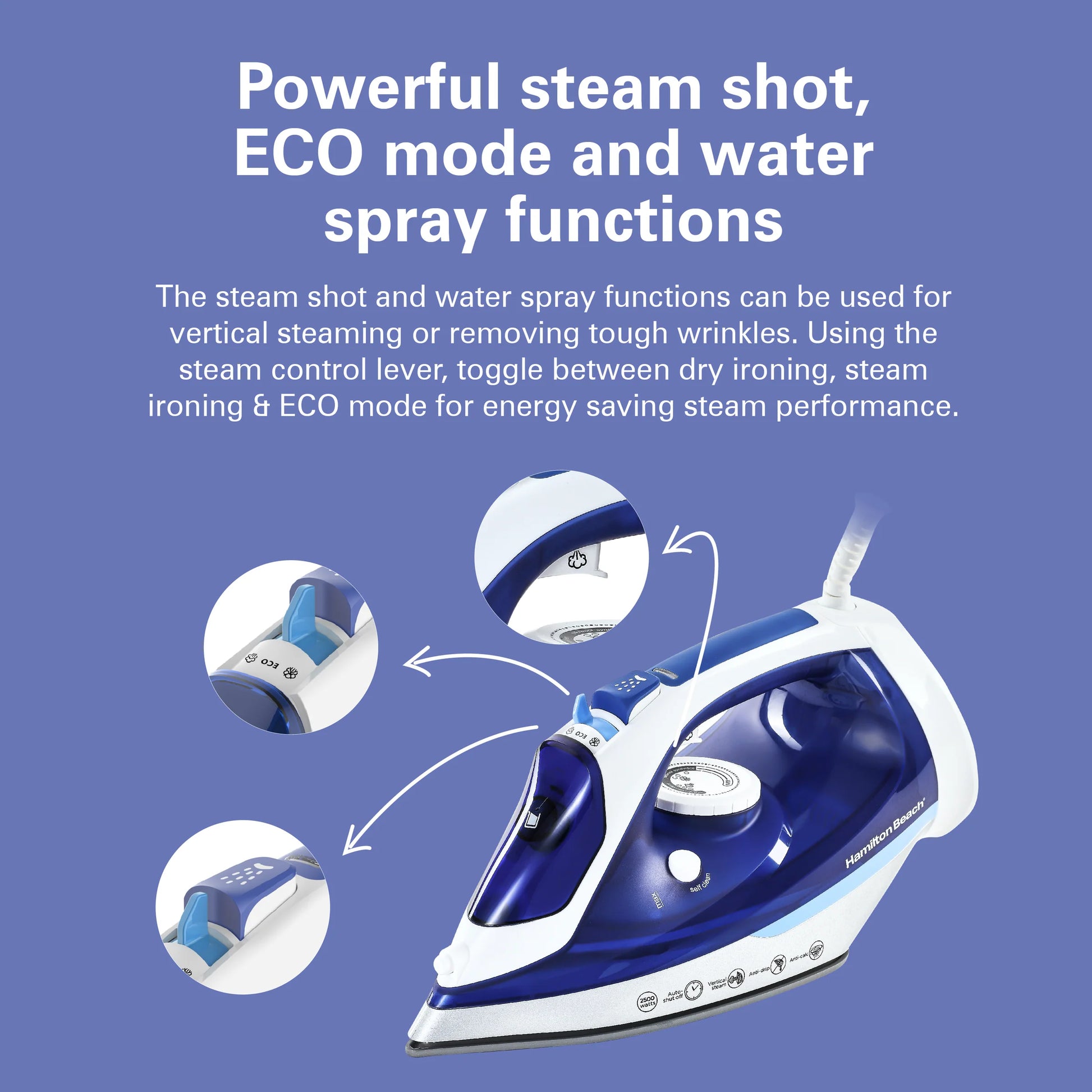 Hamilton Beach - Steam Iron Ceramic 2500W Hamilton Beach - Steam Iron Ceramic 2500W
