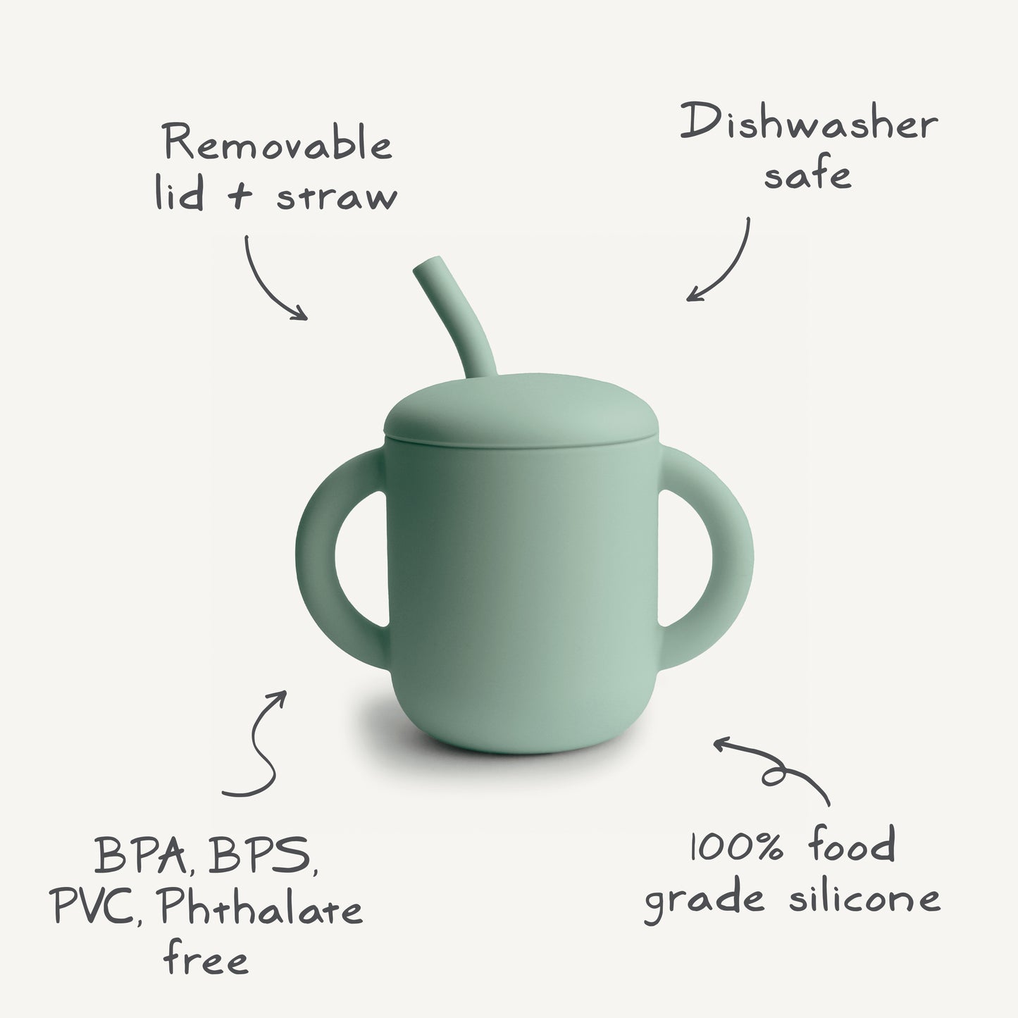 MUSHIE - Silicone Training Cup + Straw | Tradewinds