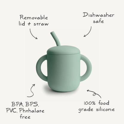 MUSHIE - Silicone Training Cup + Straw | Tradewinds