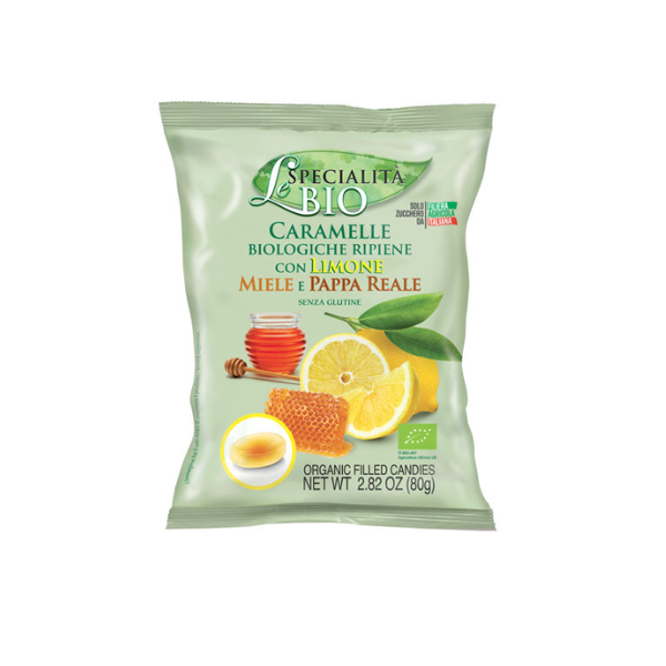 Serra - Organic Gluten Free Lemon Honey Ginger & Royal Jelly Candies | 80g Serra - Organic Gluten Free Lemon Honey Ginger & Royal Jelly Candies | 80g