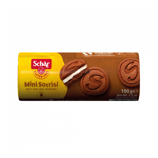 Dr. Schar Gluten Free Mini Sorrisi Sandwich Biscuits 100g pack