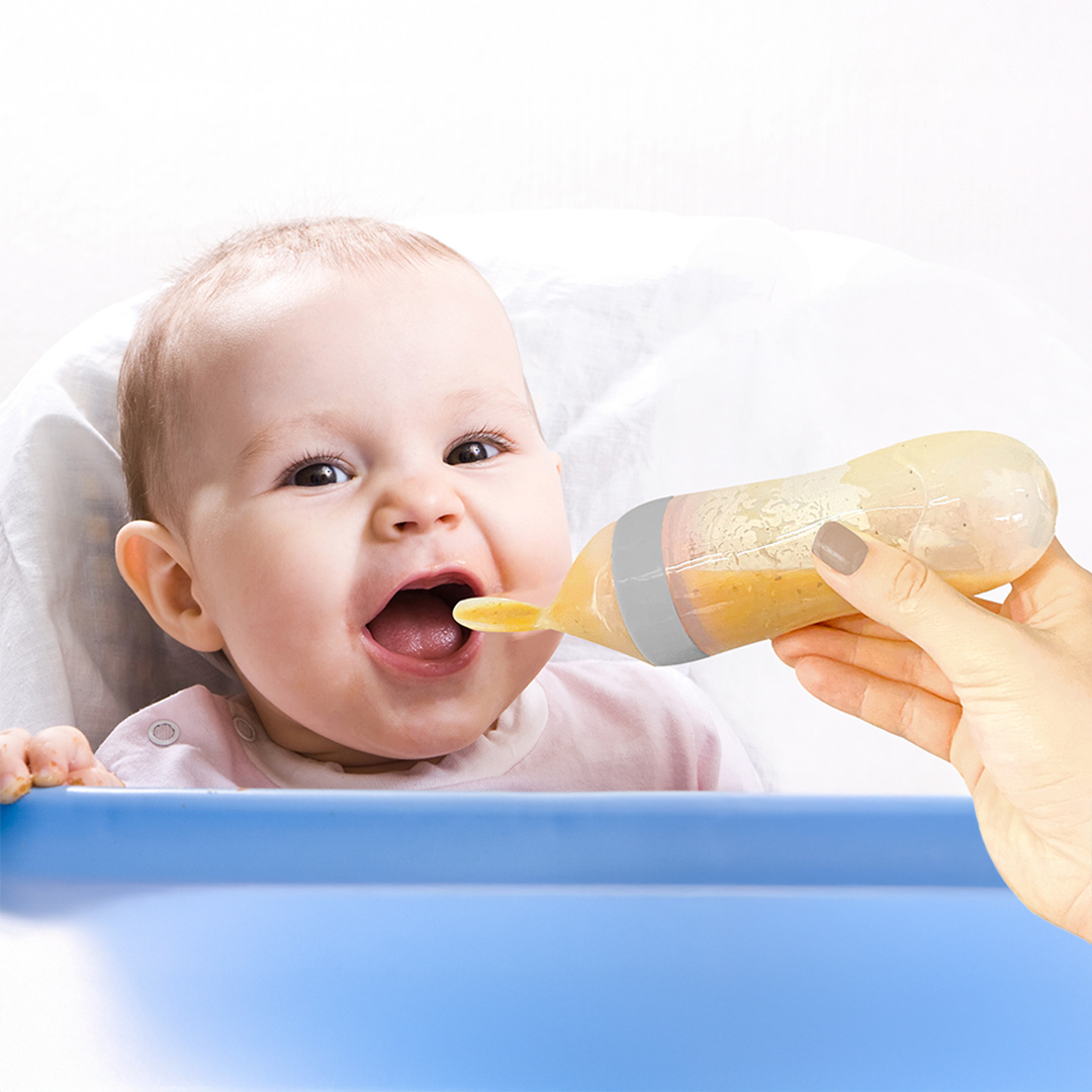 BabyJem Squeezing Feeding Bottle Grey