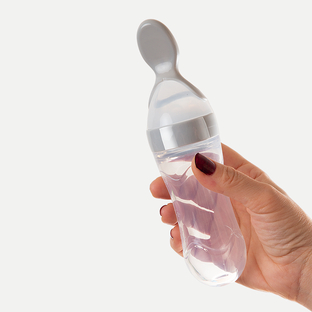 BabyJem Squeezing Feeding Bottle Grey