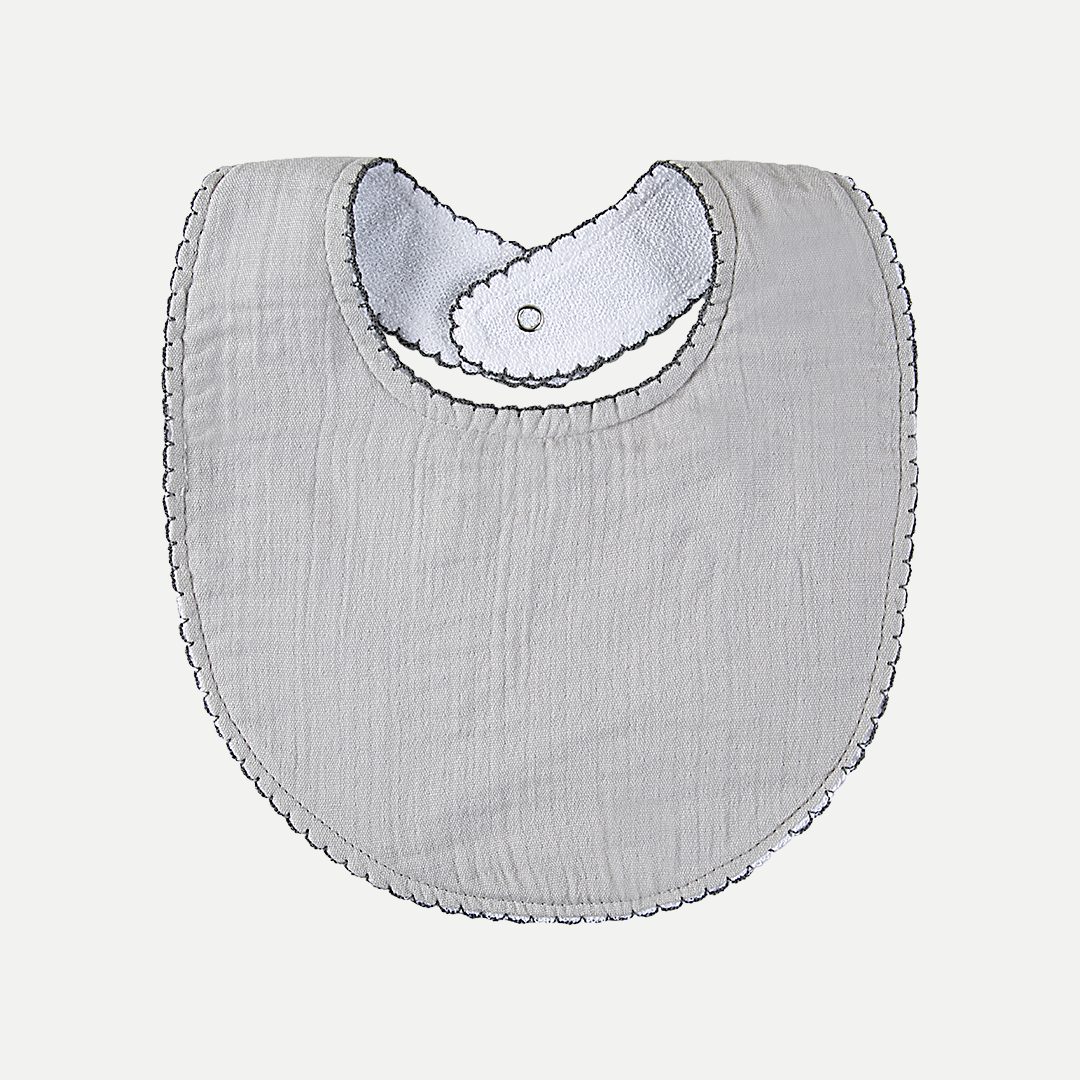 BabyJem Muslin Bib Plain Grey