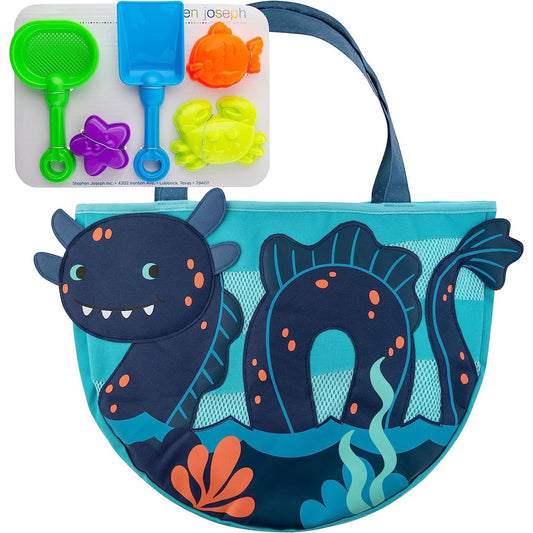 Stephen Joseph - Beach Totes with Sand Toy Play Set - Sea Monster