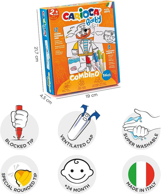 Carioca Baby 8 Felt Tip Pens & Puzzle Cards Robots — BambiniJO Jordan