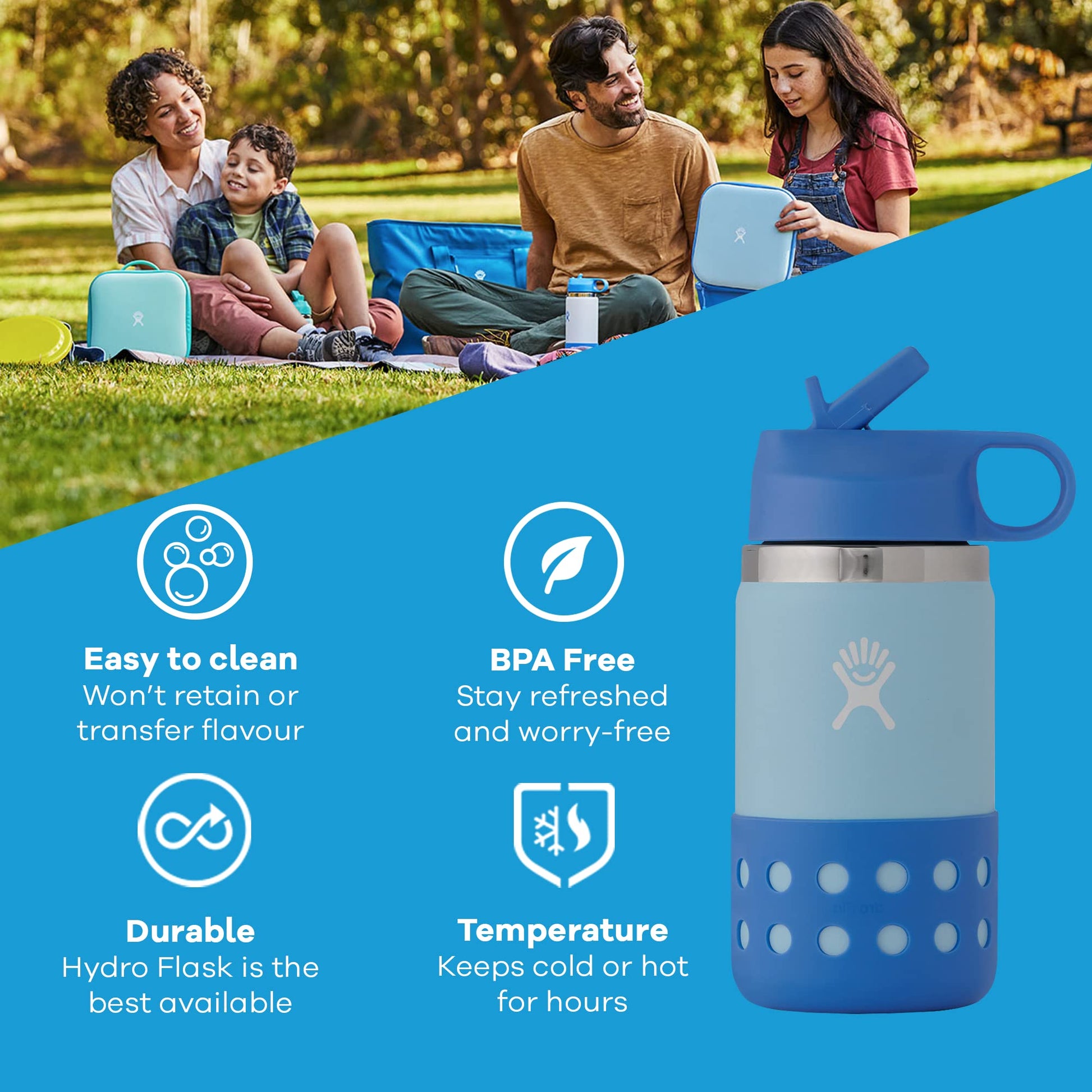 Hydro Flask - Kids Wide Mouth Straw Lid & Boot | FIREFLY | 355 ml Hydro Flask - Kids Wide Mouth Straw Lid & Boot | FIREFLY | 355 ml