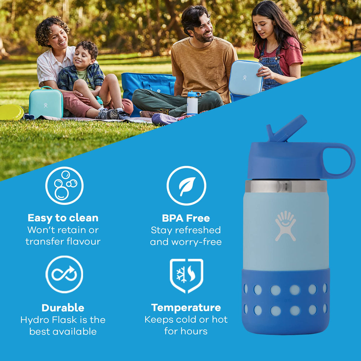 Hydro Flask - Kids Wide Mouth Straw Lid & Boot | WISTERIA | 355 ml Hydro Flask - Kids Wide Mouth Straw Lid & Boot | WISTERIA | 355 ml