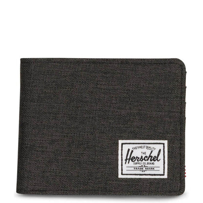Herschel Roy Coin RFID Wallet in Black Crosshatch, front view