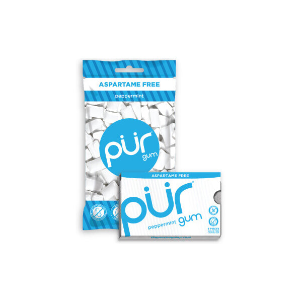PUR Aspartame Free Peppermint Gum 9 pieces pack