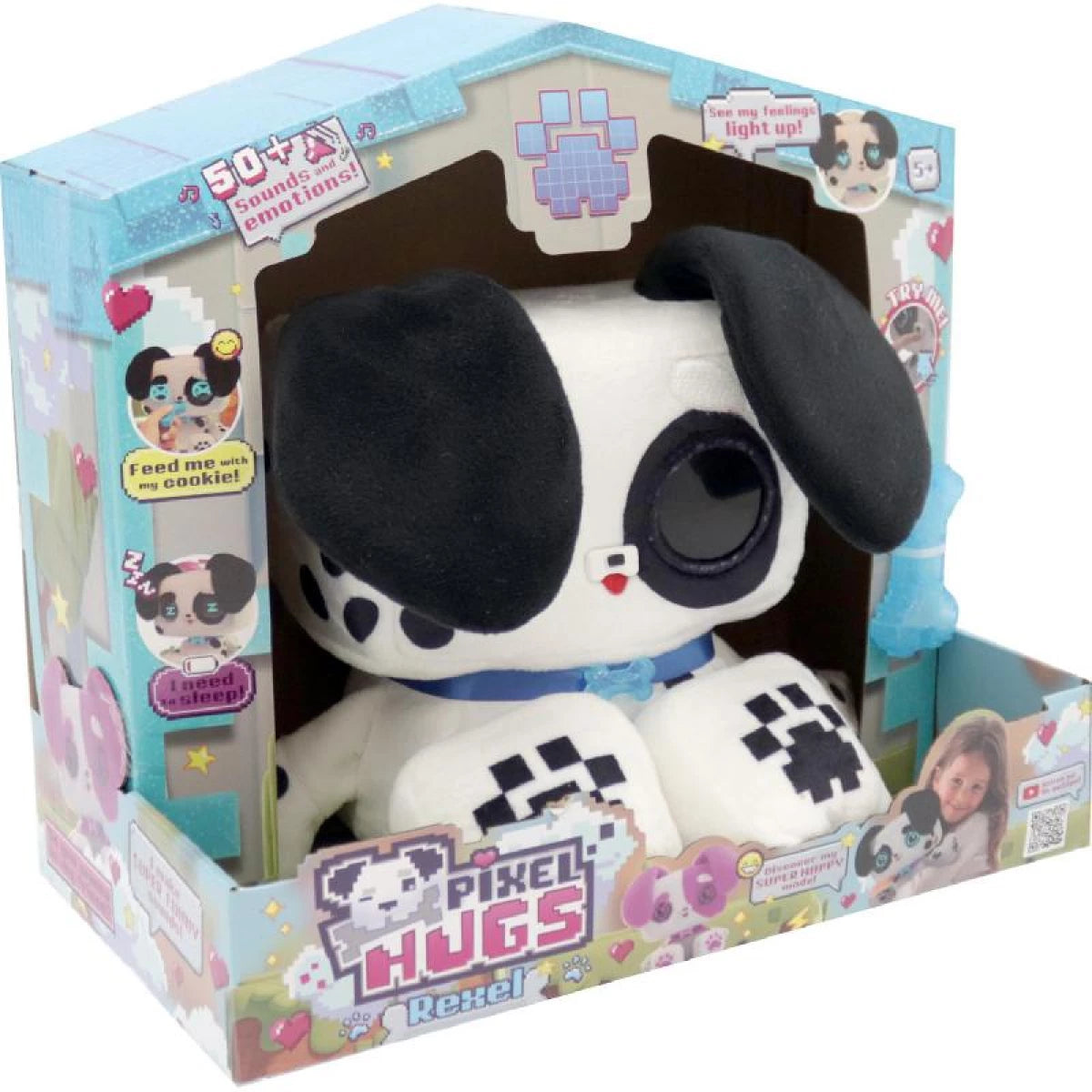 Pixel Hugs - Interactive Electronic Plush Pet, Blue | 5Y+ Pixel Hugs - Interactive Electronic Plush Pet, Blue | 5Y+