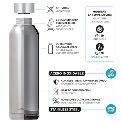 Quokka - Thermal Stainless Steel Bottle Solid QUARTZ - 630ml