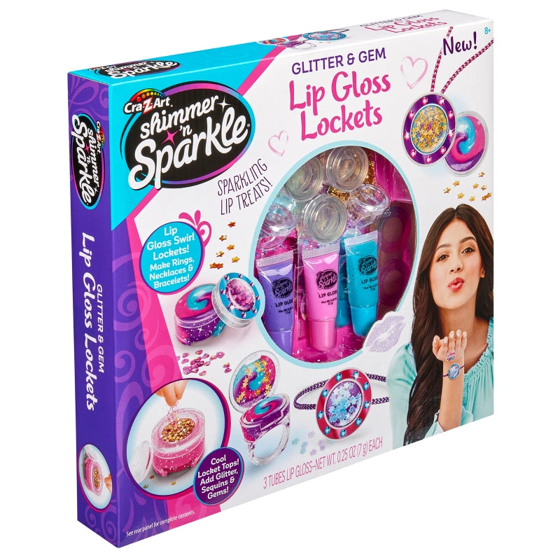 Cra-Z-Art - Shimmer 'n Sparkle Glitter & Gem Lip Gloss Locket | 8Y+ Cra-Z-Art - Shimmer 'n Sparkle Glitter & Gem Lip Gloss Locket | 8Y+