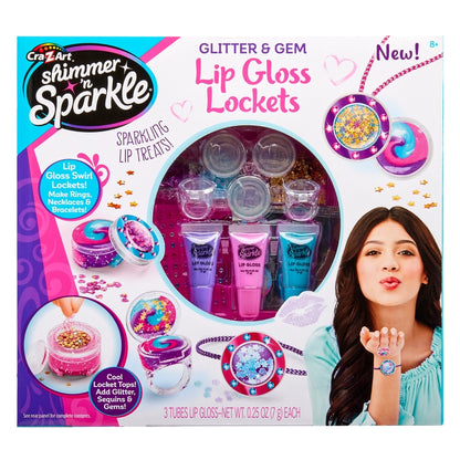 Cra-Z-Art - Shimmer 'n Sparkle Glitter & Gem Lip Gloss Locket | 8Y+