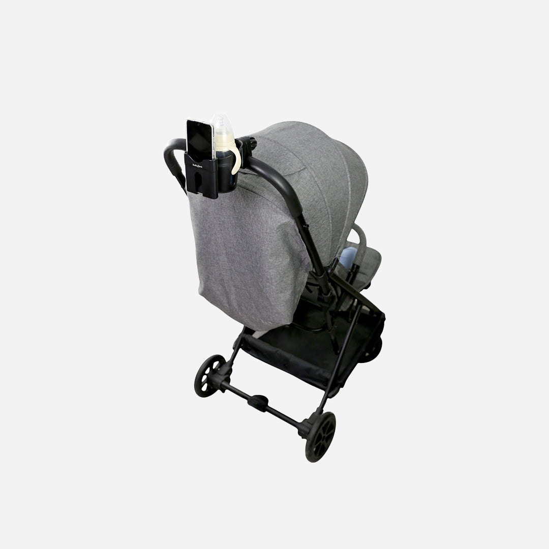 BabyJem 2-in-1 Stroller Cup Holder Black