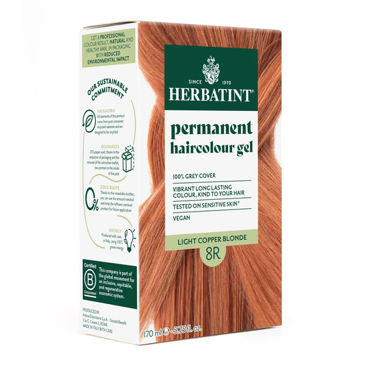Herbatint 8R Light Copper Blonde permanent haircolour gel 170ml pack — BambiniJO Jordan