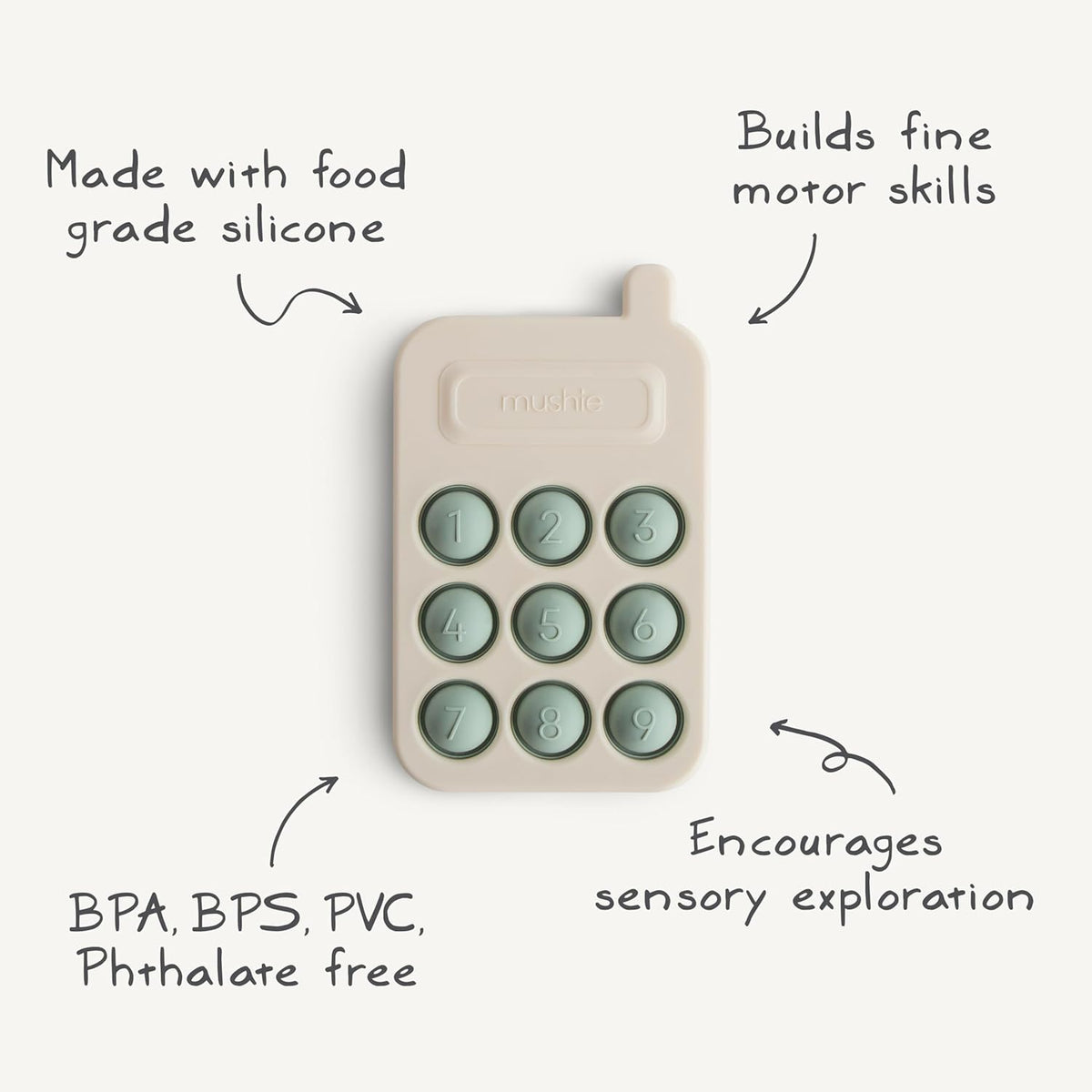 MUSHIE - Silicone Phone Press Toy | Blush | 10M+ MUSHIE - Silicone Phone Press Toy | Blush | 10M+