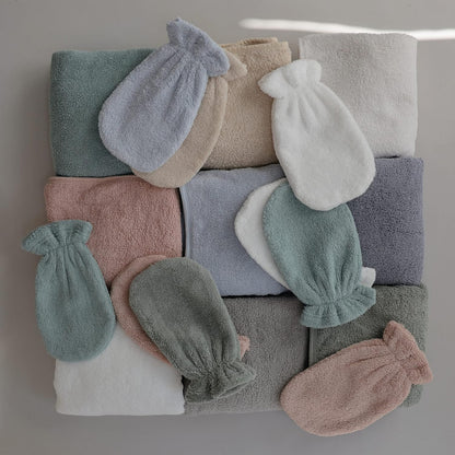 MUSHIE - Organic Cotton Bath Mitt | 2-Pack | Baby Blue