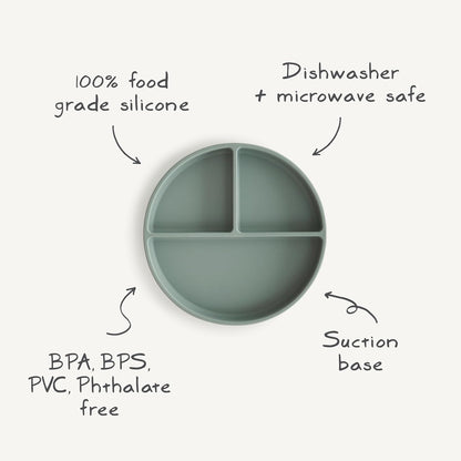 MUSHIE - Silicone Suction Plate | Stone