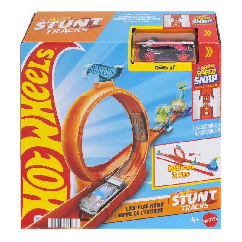 Hot Wheels Stunt Track Loop Flag Finish Track Set