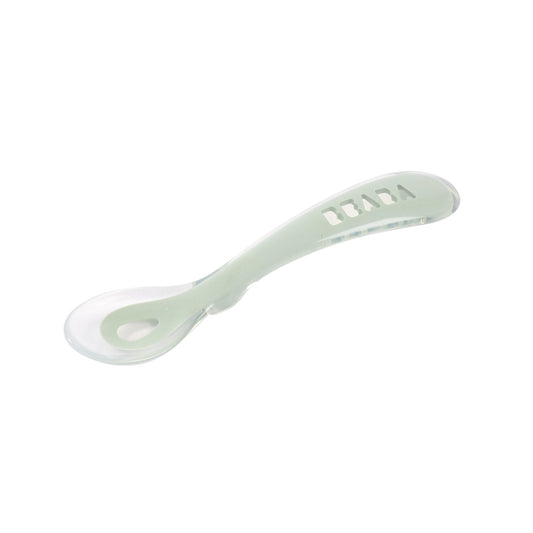 Beaba - 2nd Age Silicone Spoon | Misty Green | 8m+