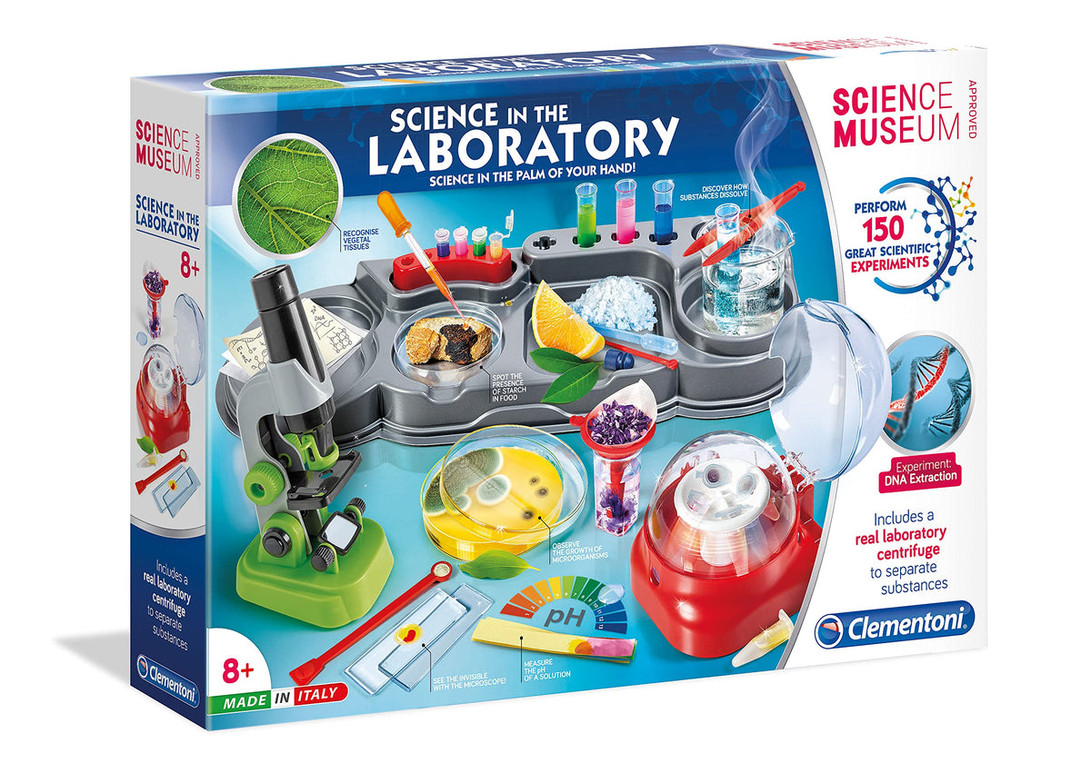 Clementoni Science in the Laboratory kit box, 150 experiments, age 8+