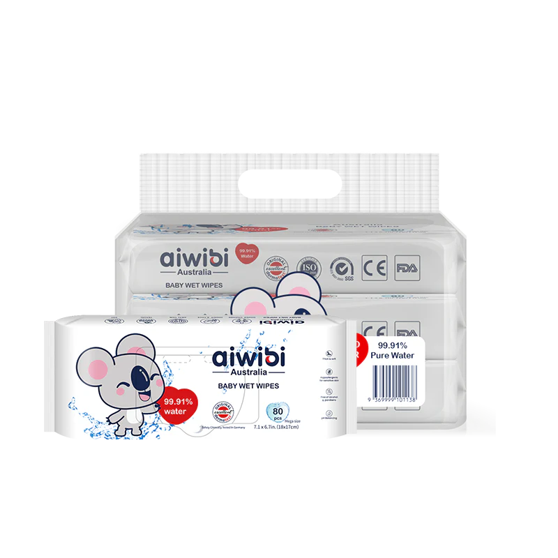 Aiwibi - 99.1% Water Wipes | 3X80 Wipes
