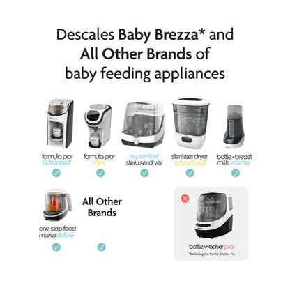 Baby Brezza - Universal Descaling Tablets | Descaler for Formula Makers, Sterilizers & Warmers | 24 Tablets